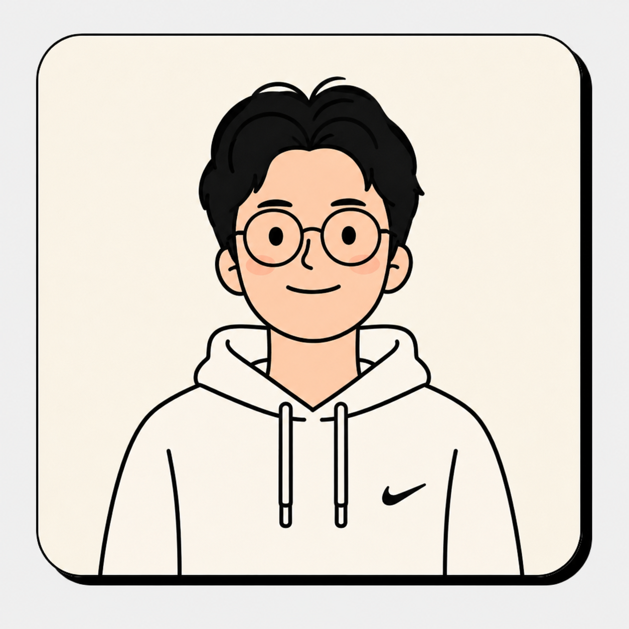 Cartoon portrait of Woody Zhao
